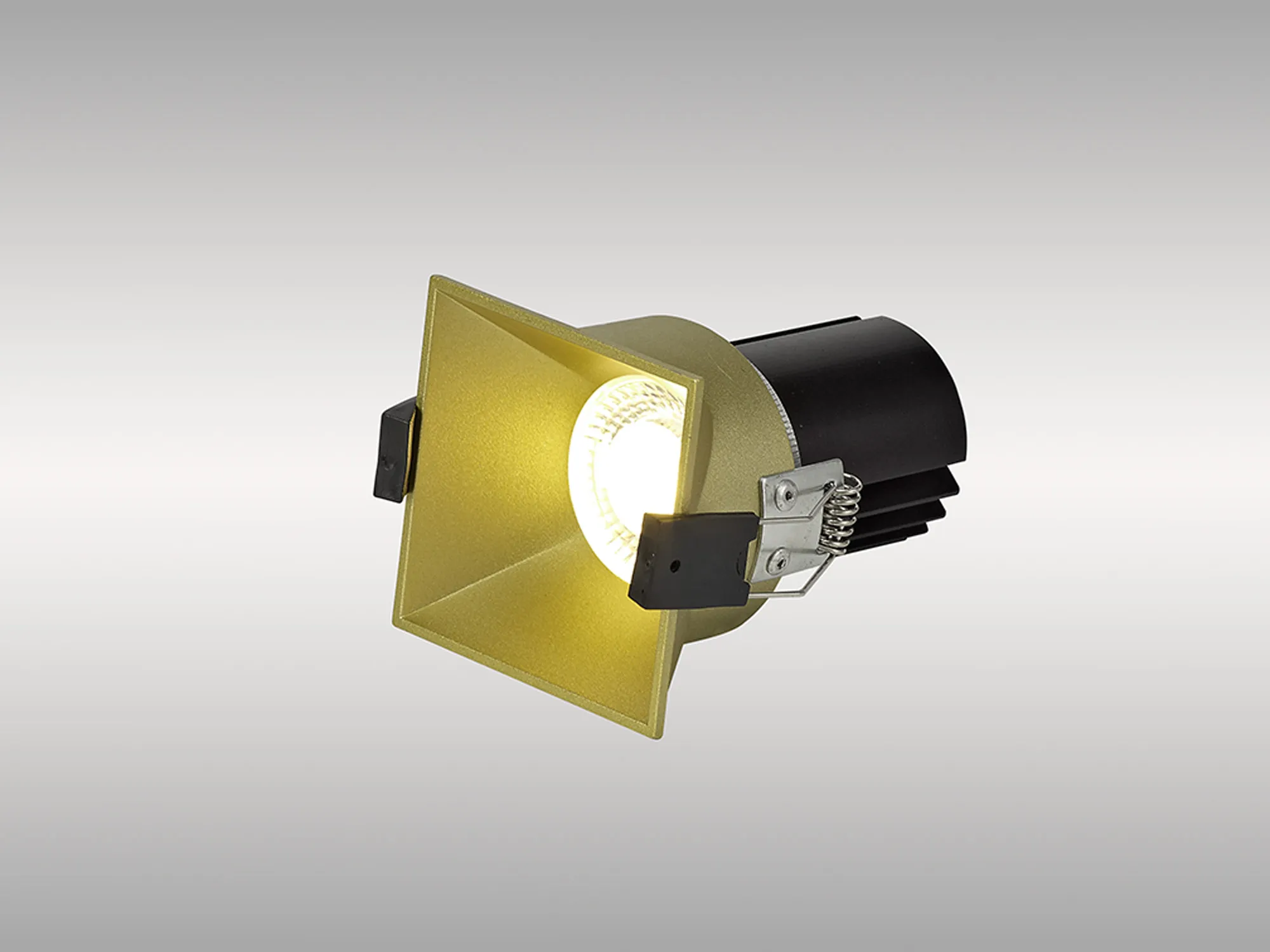DM201956  Biox 12 Tridonic Powered 12W 2700K 1200lm 24° CRI>90 LED Engine  Gold Square Fixed Recessed Spotlight, IP20